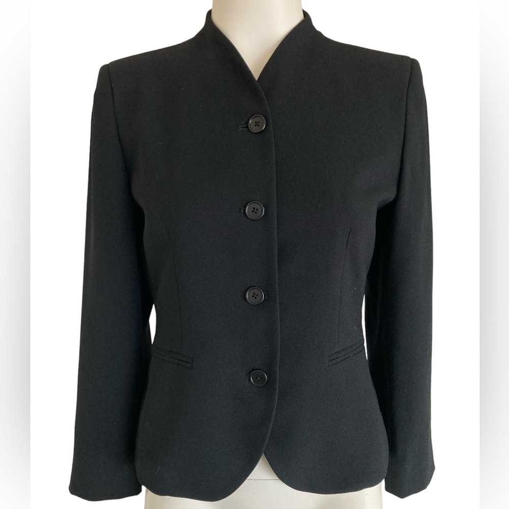LAUREN Ralph Lauren Black Fitted Jacket Blazer Sz 4 Petite